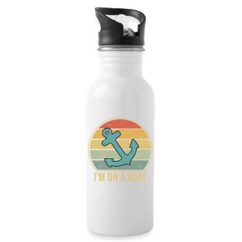 I'm On A Boat - Water bottle with straw - white - Right