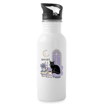 Gentle Goth Cozy Goth Katze - Trinkflasche mit integriertem Trinkhalm - Weiß - Rechts