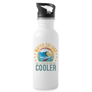 Waterski Dad Fathers Day Ski Lover Dad Water Ski - Trinkflasche mit integriertem Trinkhalm - Weiß - Rechts