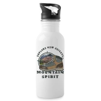 Mountain et spirit d'Aventure - Gourde avec paille intégrée - blanc - Droite