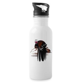 Vampire Toast at Sunset - Water bottle with straw - white - Right