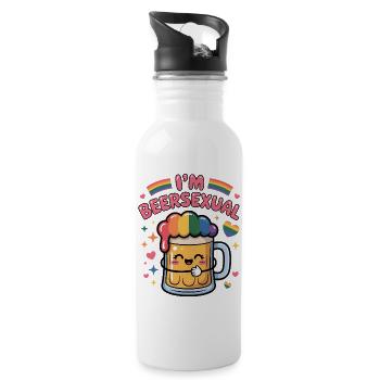 Je suis beersexual - Logo de Cool Beer - Gourde avec paille intégrée - blanc - Droite