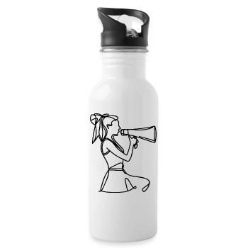 Cheerleader Drawing - Water bottle with straw - white - Right