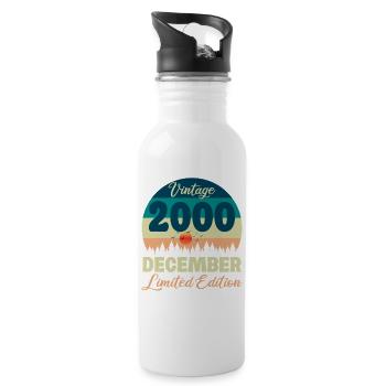 Birthday December 2000 Birthday Gift - Water bottle with straw - white - Right