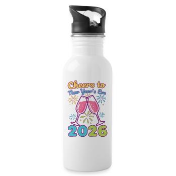 Cheers To New Year's Eve 2026 Celebration - Water bottle with straw - white - Right