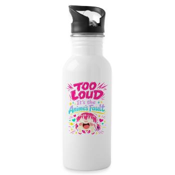Anime-fangirl Schreit Anime-reaktion - Trinkflasche mit integriertem Trinkhalm - Weiß - Rechts