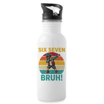 Six Seven Bruh ! – Design de mème viral 67 - Gourde avec paille intégrée - blanc - Droite