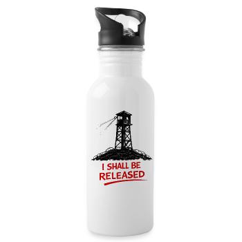 Cry for freedom at the watchtower - Water bottle with straw - white - Right