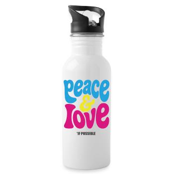 PEACE LOVE #4 - let's talk - Water bottle with straw - white - Right