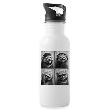 Roter Panda - Trinkflasche mit integriertem Trinkhalm - Weiß - Rechts