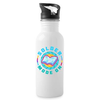 Stained Glass Art Stained Glass Artist - Water bottle with straw - white - Right