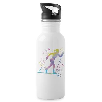 Cross-country skiing Cross-country skiing - Water bottle with straw - white - Right