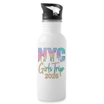 NYC Girls Trip 2026 - Gourde avec paille intégrée - blanc - Droite
