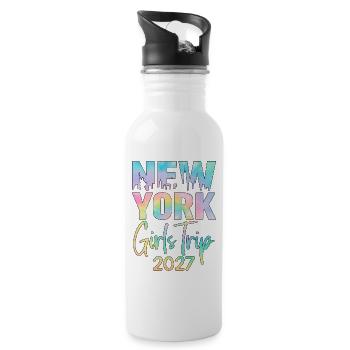 Voyage entre filles New York 2027 - Gourde avec paille intégrée - blanc - Droite