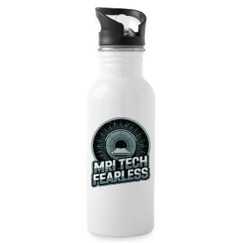 MRI Tech Fearless Radiologic Technologist Rad Tech - Water bottle with straw - white - Right