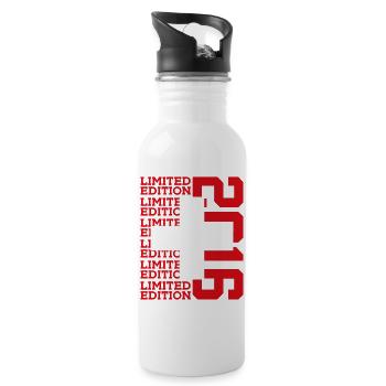 LIMITED EDITION 2016 SWITZERLAND 10TH ANNIVERSARY - Water bottle with straw - white - Right