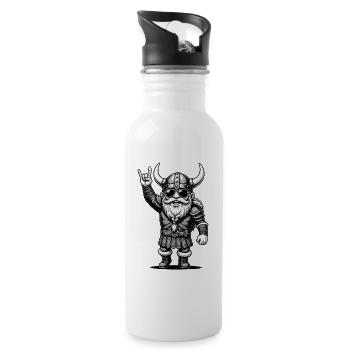 Rock Musik, Rock, Wikinger, Heavy Metal, Rock Hand - Trinkflasche mit integriertem Trinkhalm - Weiß - Rechts