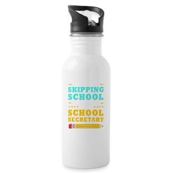 Secretary School School Secretary - Water bottle with straw - white - Right