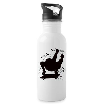 Skeleton Bobsleigh Winter Sports Sled - Trinkflasche mit integriertem Trinkhalm - Weiß - Rechts