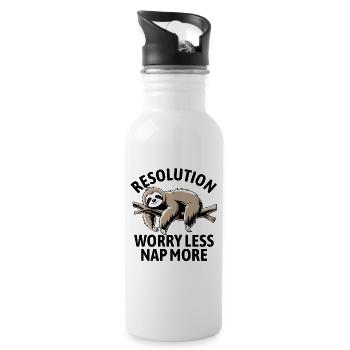 Worry less, nap more | good intentions - Water bottle with straw - white - Right