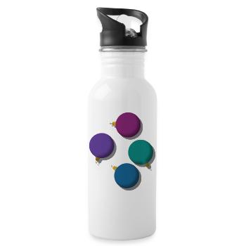 4 colourful Christmas baubles - Water bottle with straw - white - Right