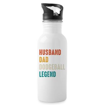 Dodgeball Legend: Husband Dad - Water bottle with straw - white - Right