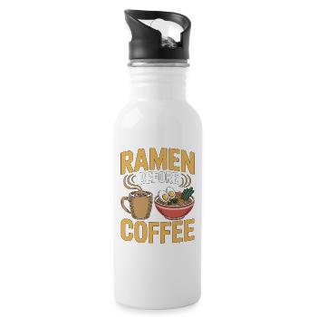 Ramen Before Coffee Noodle Bowl Coffee Lover - Trinkflasche mit integriertem Trinkhalm - Weiß - Rechts