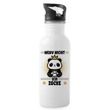 Nerv nicht! ich zocke - Trinkflasche mit integriertem Trinkhalm - Weiß - Rechts