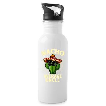 Kein Durchschnitts Onkel Nacho Average Uncle - Trinkflasche mit integriertem Trinkhalm - Weiß - Rechts