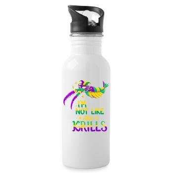 Mardi Gras Crab - Water bottle with straw - white - Right