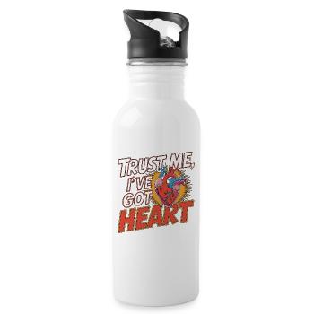 Cardiac Tech Trust Me I've Got Heart Cath Lab - Trinkflasche mit integriertem Trinkhalm - Weiß - Rechts