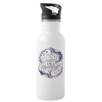 Witchcraft Fueled By Moonlight Sorcery Astrology - Trinkflasche mit integriertem Trinkhalm - Weiß - Rechts