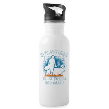 Wenn ich nicht zu Hause bin, bin ich auf dem Disc Golf Course - Trinkflasche mit integriertem Trinkhalm - Weiß - Rechts
