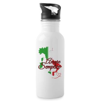 Amore Semplice Italia - Water bottle with straw - white - Right