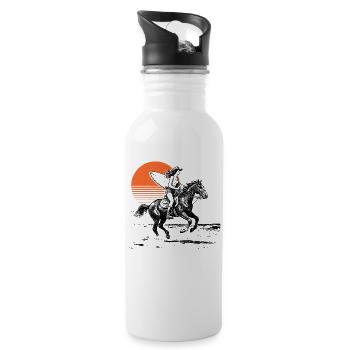 Surfer Cow Girl - Trinkflasche mit integriertem Trinkhalm - Weiß - Rechts
