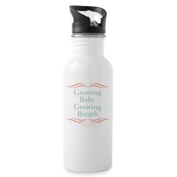 Prenatal Yoga Expectant Mother - Water bottle with straw - white - Right