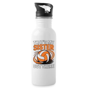 Volleyball Sister - Proud Sibling Design - Water bottle with straw - white - Right