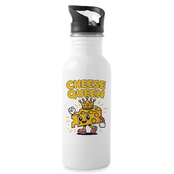 Cheese Queen – Cheese with a crown - Water bottle with straw - white - Right