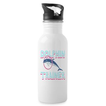 Dolphin Trainer Ocean Lover Design - Water bottle with straw - white - Right