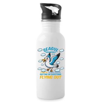 Seagull Management of Competent Colleagues - Water bottle with straw - white - Right