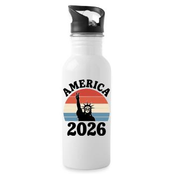 Paix de la Statue de la Liberté 2026 - Gourde avec paille intégrée - blanc - Droite
