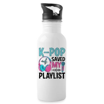 K-Pop Saved My Playlist - Trinkflasche mit integriertem Trinkhalm - Weiß - Rechts