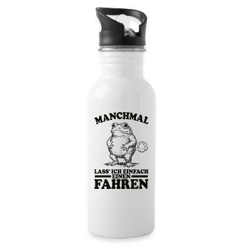 Funny Saying, Meme, Frog, Fart, Fart, Sarcasm - Water bottle with straw - white - Right