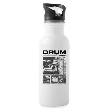 Rock Drummer Drum Player Streetwear - Water bottle with straw - white - Right