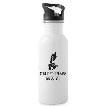 Pourriez-vous vous taire, s’il vous plaît ? – Humour britannique - Gourde avec paille intégrée - blanc - Droite