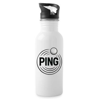 Ping Pong - Tennis de Table - Gourde avec paille intégrée - blanc - Droite