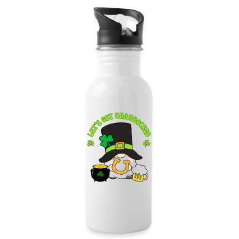Lass uns den Kleeblatt bekommen, Leprechaun Tee - Trinkflasche mit integriertem Trinkhalm - Weiß - Rechts