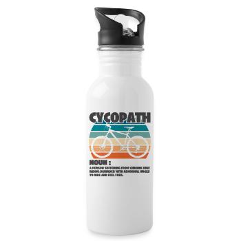 Cycopath Mountainbike Retro Vintage - Trinkflasche mit integriertem Trinkhalm - Weiß - Rechts