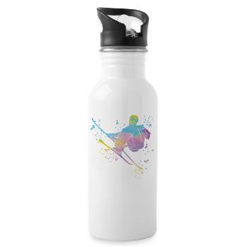 Alpine skiing Winter sports Nordic skiing - Water bottle with straw - white - Right
