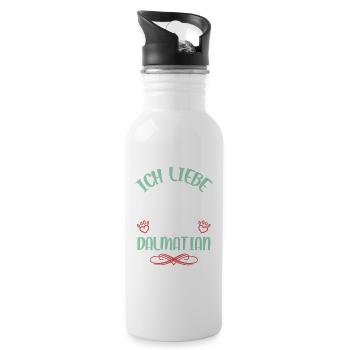 I love Dalmatian Angels - Water bottle with straw - white - Right